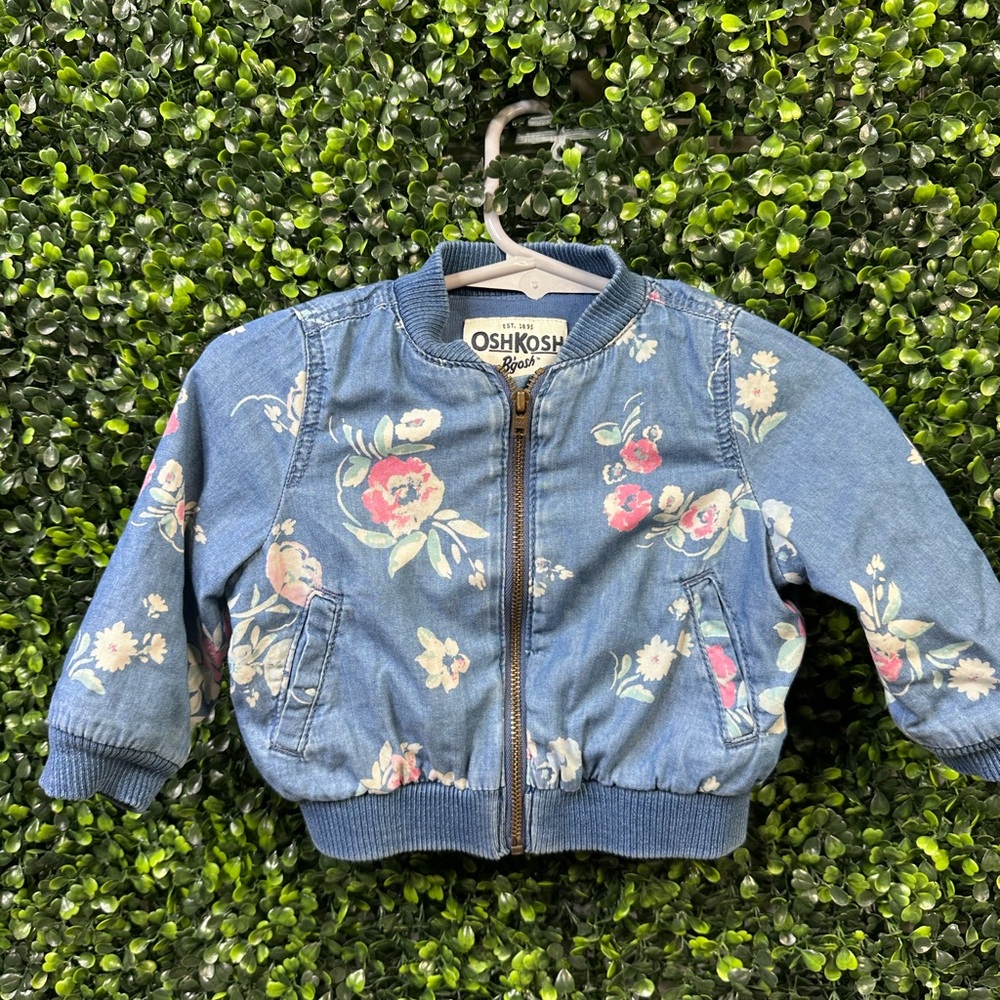OshKosh B'gosh Blue Jean Jacket with Floral Design